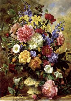 Floral, beautiful classical still life of flowers.101